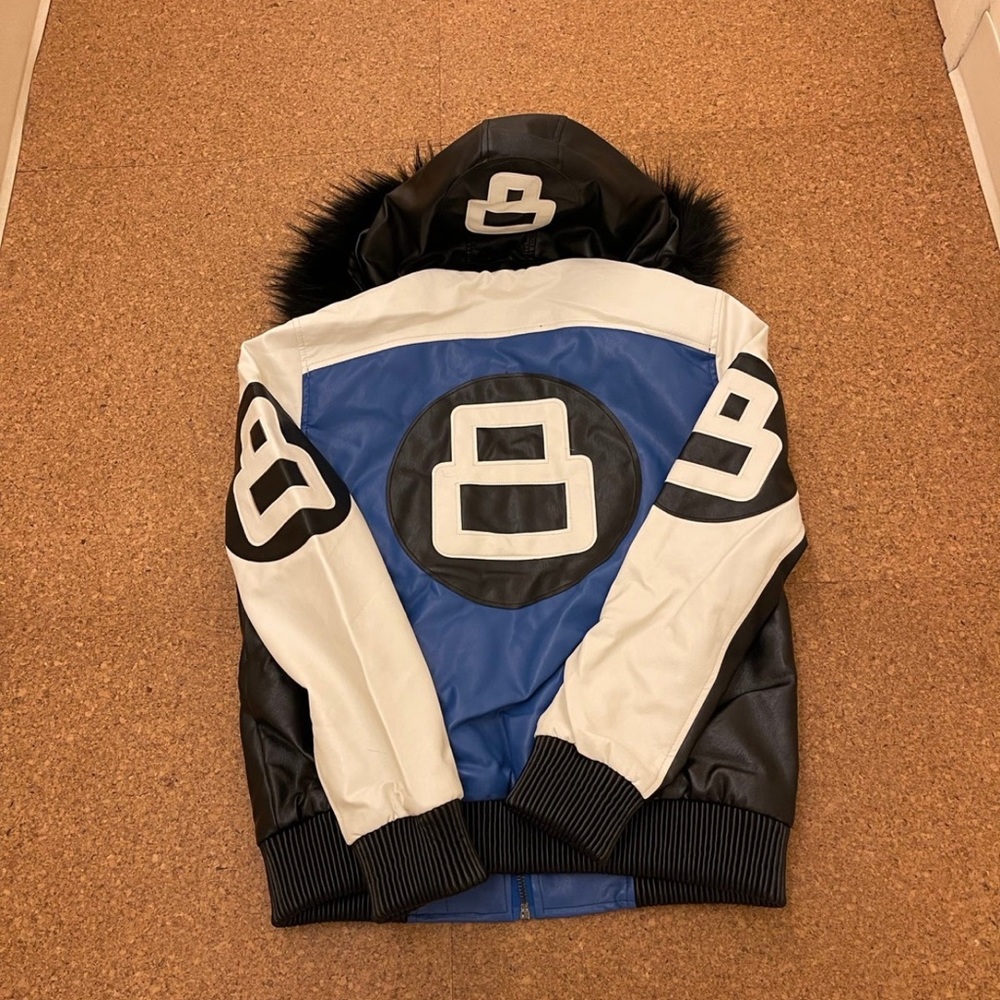 8 ball jacket leather large